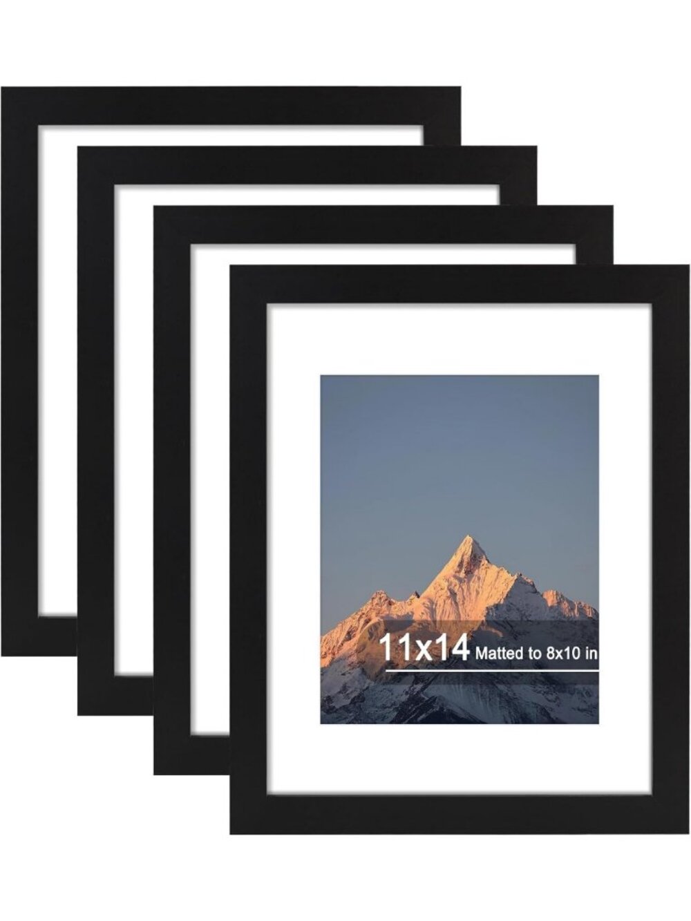Set of 4 11x14 Picture Frames with Real Glass for Wall Mounting - Home Decor